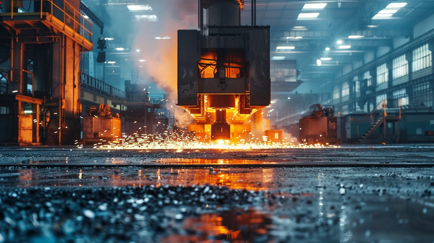 Presse hydraulique 1000 tonnes emboutissant une pièce de carrosserie automobile